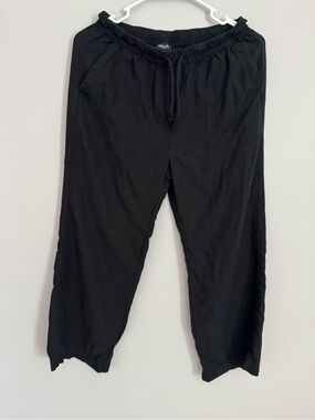 Splendid Black Women's Drawstring Jogger Linen Pants